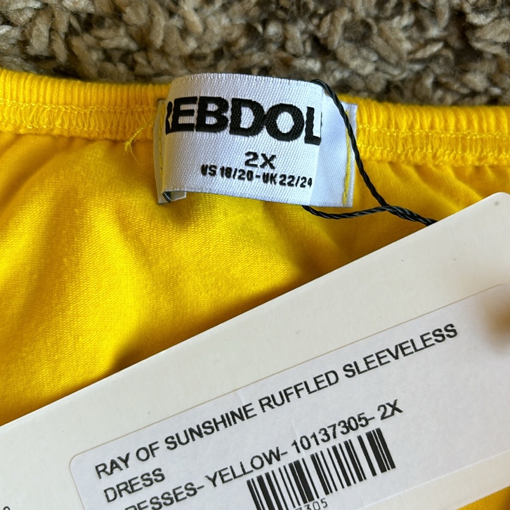 Rebdolls of Sunshine Ruffled Sleeveless Yellow Dress Size 2X NWT - Picture 11 of 16